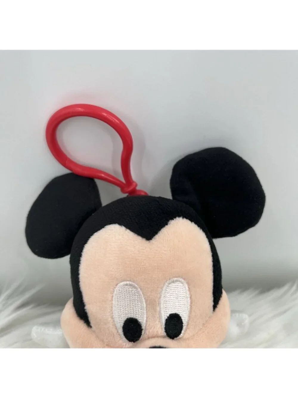 Disney Parks Mickey Mouse Big Head Plush Keychain Clip 7